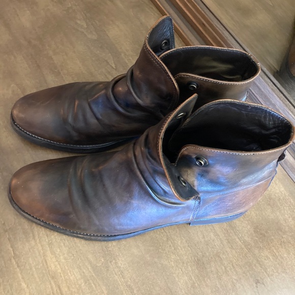 Pete Sorensen Lars Vintage Gray Leather Boots - Picture 9 of 12
